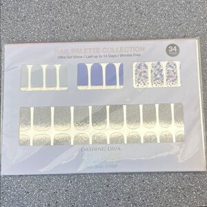 Dashing Diva Gloss Press-On Nails - Blue and Silver